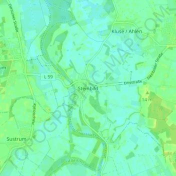 Mappa topografica Steinbild, altitudine, rilievo