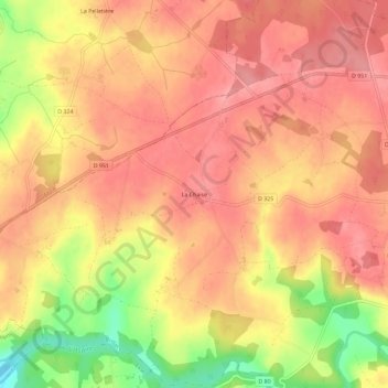 Mappa topografica La Chaise, altitudine, rilievo