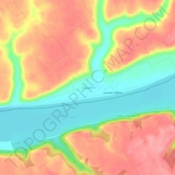 Mappa topografica Owen, altitudine, rilievo