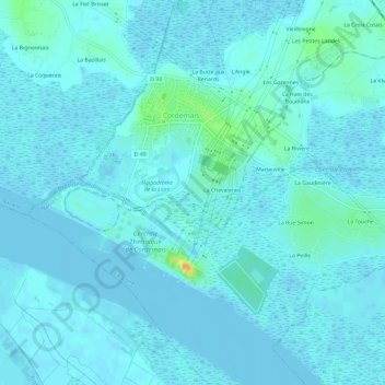 Mappa topografica Le Port Saint-Nicolas, altitudine, rilievo