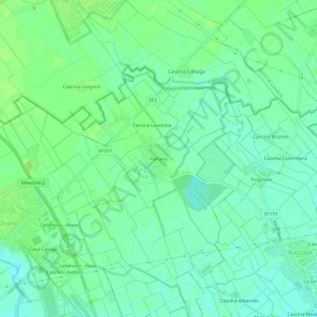 Mappa topografica Pairana, altitudine, rilievo