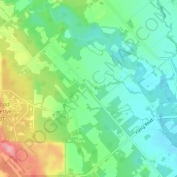 Mappa topografica Dove Creek, altitudine, rilievo
