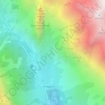 Mappa topografica Grange Agnelli, altitudine, rilievo