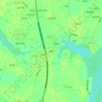Mappa topografica 胡家, altitudine, rilievo