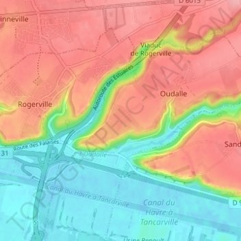 Mappa topografica Videmare, altitudine, rilievo