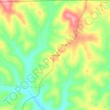 Mappa topografica Clarkridge, altitudine, rilievo