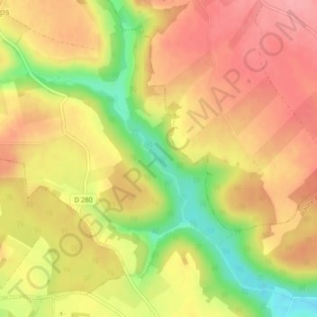 Mappa topografica Rivière au Clos, altitudine, rilievo