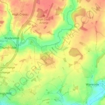 Mappa topografica Cold Christmas, altitudine, rilievo