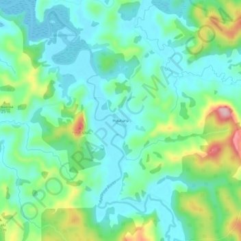 Mappa topografica Hauturu, altitudine, rilievo