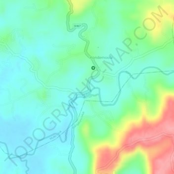 Mappa topografica Katilu, altitudine, rilievo
