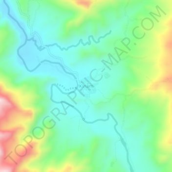 Mappa topografica Kinam, altitudine, rilievo
