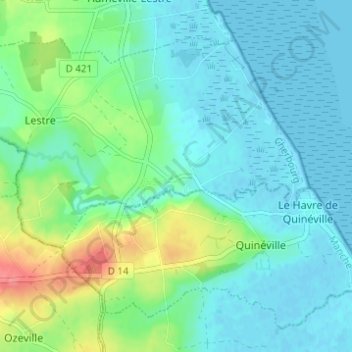 Mappa topografica Le Bourg, altitudine, rilievo