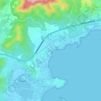 Mappa topografica Palmanova, altitudine, rilievo