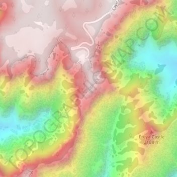 Mappa topografica Cape Royal, altitudine, rilievo