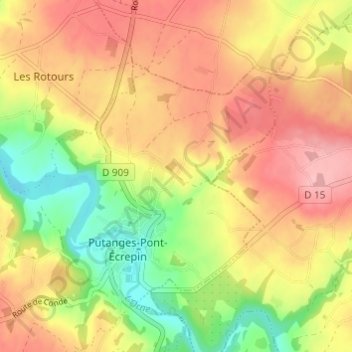 Mappa topografica Le Buisson, altitudine, rilievo