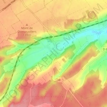Mappa topografica Namps-au-Val, altitudine, rilievo
