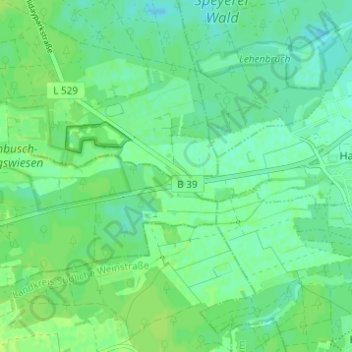 Mappa topografica Aumühle, altitudine, rilievo