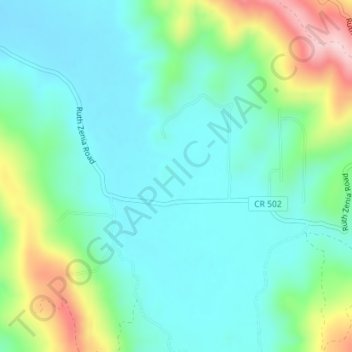 Mappa topografica Hettenshaw Valley, altitudine, rilievo