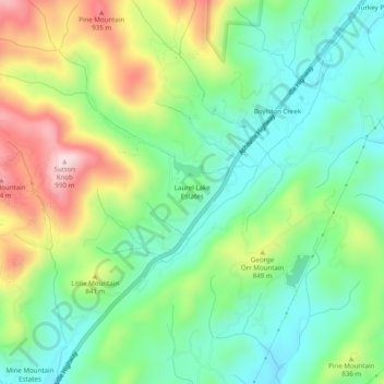 Mappa topografica Laurel Lake Estates, altitudine, rilievo