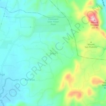 Mappa topografica Luya, altitudine, rilievo