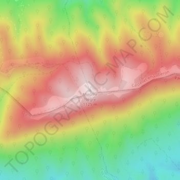 Mappa topografica Mourre Nègre, altitudine, rilievo