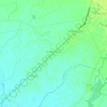 Mappa topografica Homestead I, altitudine, rilievo