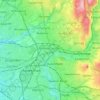 Mappa topografica Ashton-under-Lyne, altitudine, rilievo