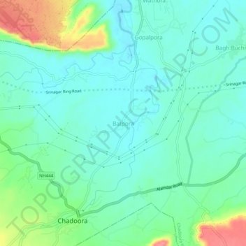 Mappa topografica Batpora, altitudine, rilievo