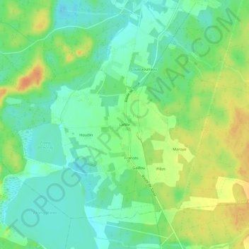 Mappa topografica Lafille, altitudine, rilievo