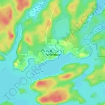 Mappa topografica Whitedog, altitudine, rilievo