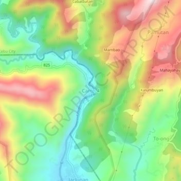 Mappa topografica Camp 4, altitudine, rilievo