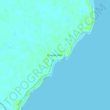 Mappa topografica Praia do Meio, altitudine, rilievo