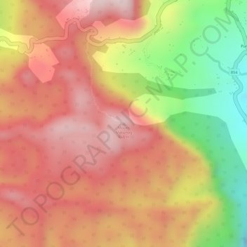 Mappa topografica Mount Matunog, altitudine, rilievo
