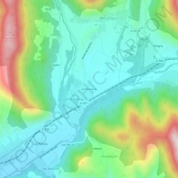 Mappa topografica Le Boutariq, altitudine, rilievo