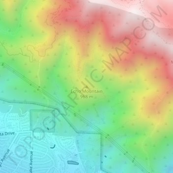 Mappa topografica Echo Mountain, altitudine, rilievo