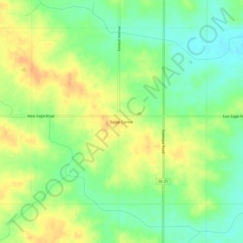 Mappa topografica Eagle Center, altitudine, rilievo