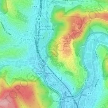 Mappa topografica Monte Schlacko, altitudine, rilievo
