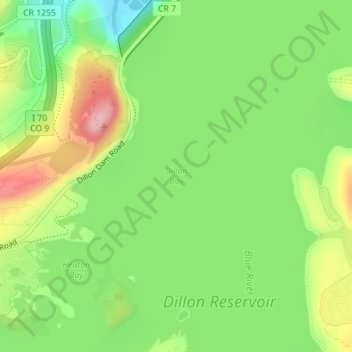 Mappa topografica Dillon Bay, altitudine, rilievo