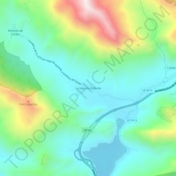 Mappa topografica La Vega de Robledo, altitudine, rilievo