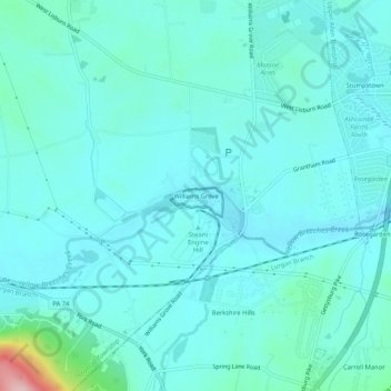 Mappa topografica Williams Grove, altitudine, rilievo