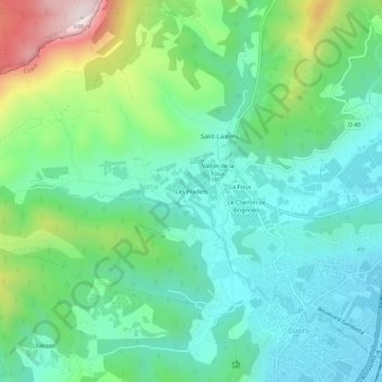 Mappa topografica Les Pradets, altitudine, rilievo