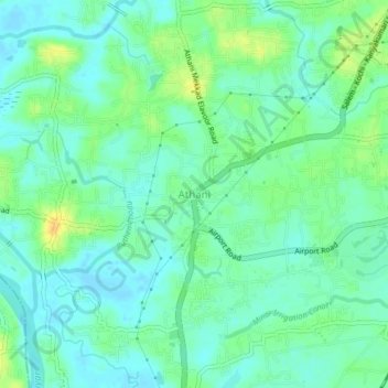 Mappa topografica Athani, altitudine, rilievo