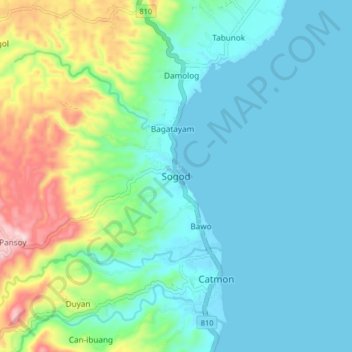 Mappa topografica Sogod, altitudine, rilievo
