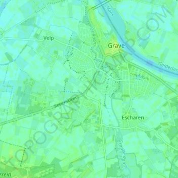 Mappa topografica De Elft, altitudine, rilievo