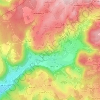 Mappa topografica Les Bastiens, altitudine, rilievo