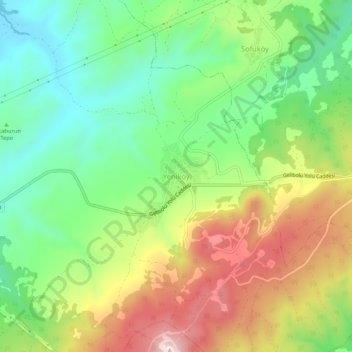 Mappa topografica Yeniköy, altitudine, rilievo