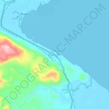 Mappa topografica Baucawe, altitudine, rilievo