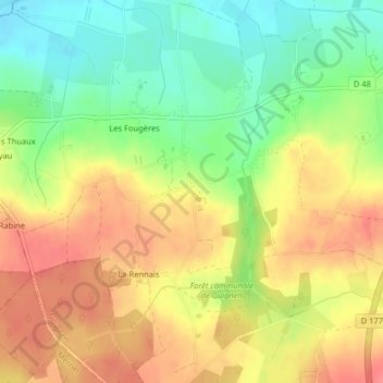 Mappa topografica La Foie, altitudine, rilievo
