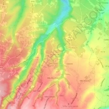Mappa topografica Villa Baccile, altitudine, rilievo