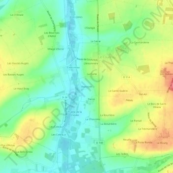 Mappa topografica Beausset, altitudine, rilievo